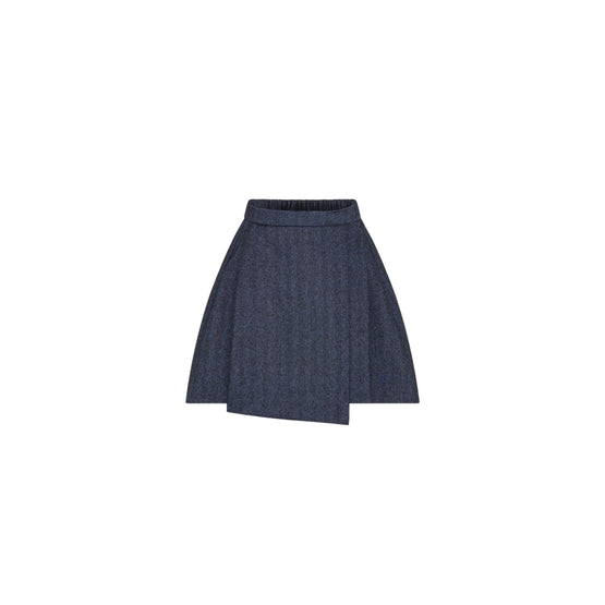 2WBM11SKTGY538 - Girl Woven Skirt - 538 Bleu Marine