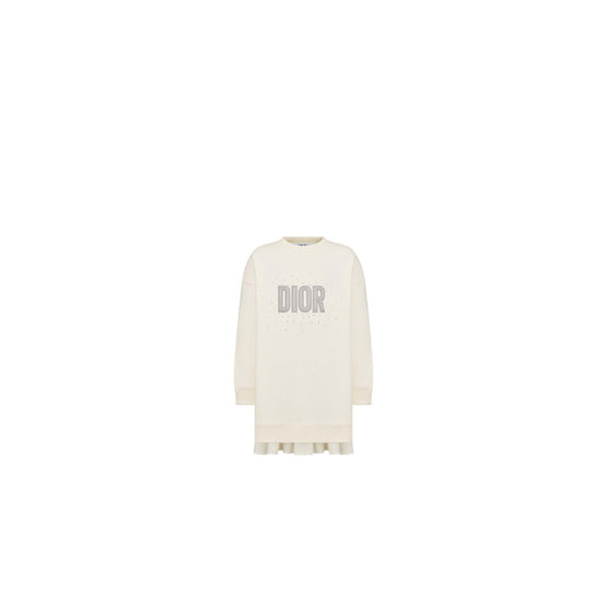 3SBM13DRSAY013 - Girl Jersey Dress - 013 Blanc Lait