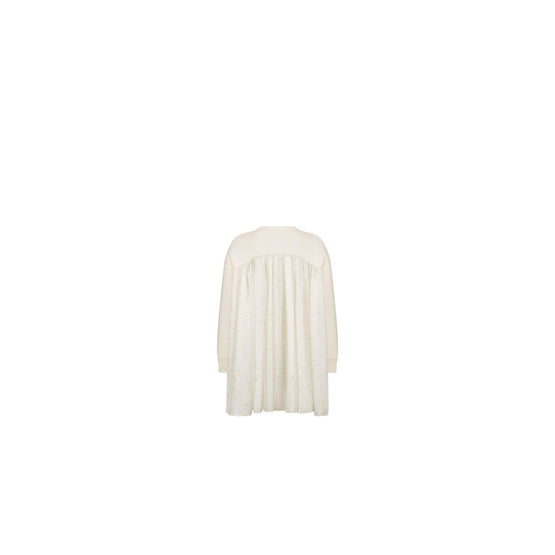 3SBM13DRSAY013 - Girl Jersey Dress - 013 Blanc Lait