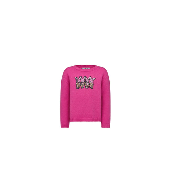 3SBM14PUL7Y390 - Girl Knit Sweater - 390 Rose Fuschia