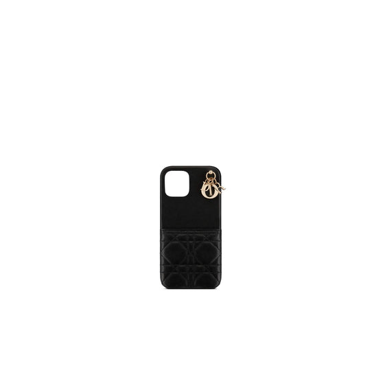 S0879ONMJM900 - Women Lambskin Lady Dior iPhone 12 Pro Max Tech Holder  - 900 Noir