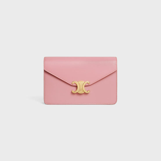 Women Margo Shiny Calfskin Wallet on Chain - Rose