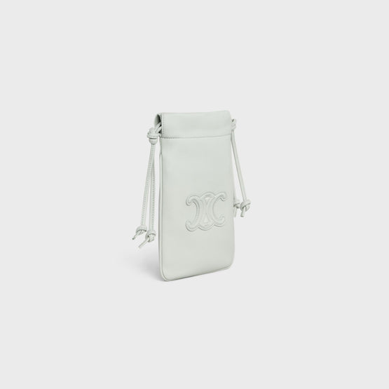 Women Cuir Triomphe Drawstring Phone Pouch - Jade