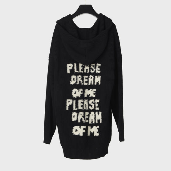 Men Baja "Please Dream Of Me" Laine Côtelée Jacquard Sweater - Black/Off White