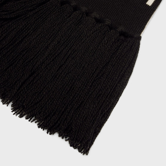 Men Cashmere Artiste Collab Boy Doll Laine Écharpe - Black/Off White