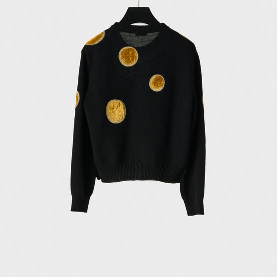 Men Laine Velvet Pull Col Rond - Black