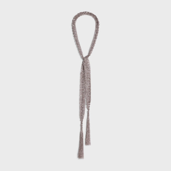 Women Fine Sequins Crochet Écharpe - Pearl Grey