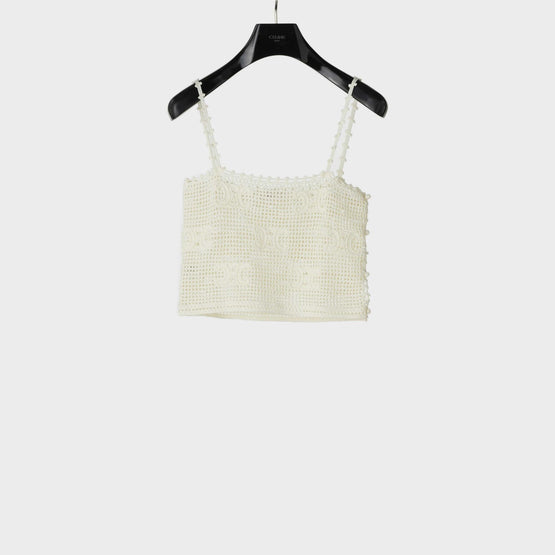 Women Triomphe All-Over Coton Crochet Débardeur - Off White