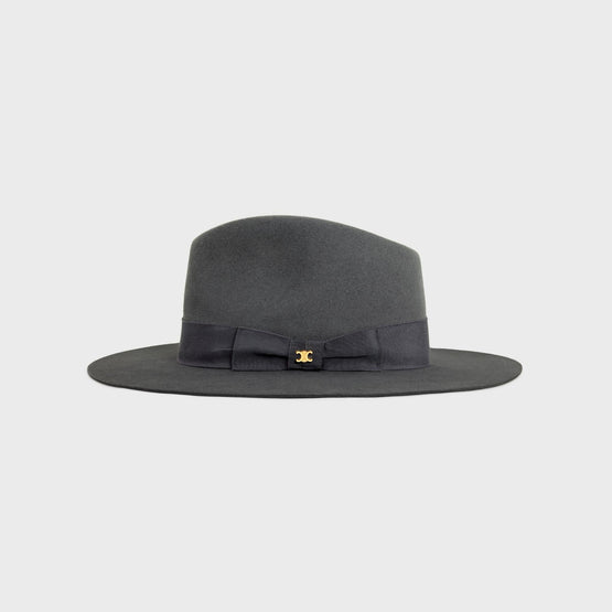 Women Feutre Traditionnel Fedora - Gris
