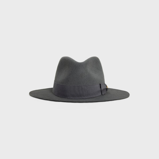Women Feutre Traditionnel Fedora - Gris