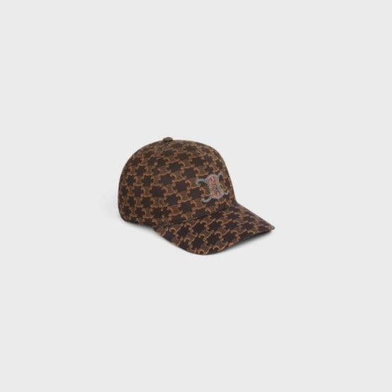 Women Triomphe Coton Monogramme Baseball Casquette - Marron/Caramel