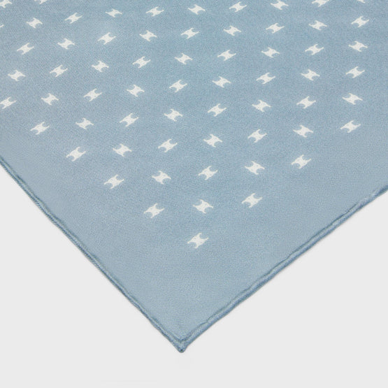 Women Soie Triomphe Echelle Square Twill (90X90cm) - Grey Blue/Cream