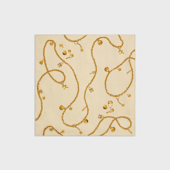 Women Soie Chainettes Square Twill (90X90cm) - Beige