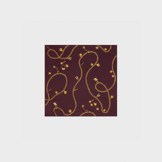 Women Soie Chainettes Bandana Twill (55X55cm) - Bordeaux