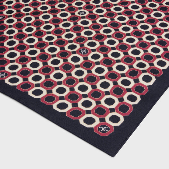 Women Soie Octogone Bandana Twill (55X55cm) - Marine/Craie/Bordeaux