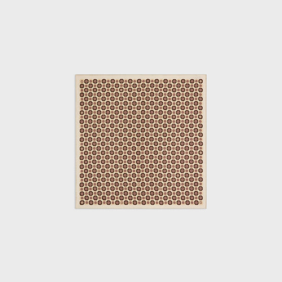 Women Soie Octogone Bandana Twill (55X55cm) - Vanille/Noisette/Marron
