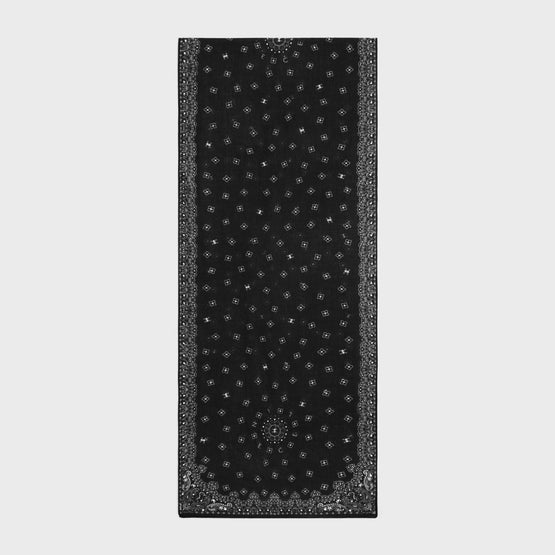 Women Etamine Cachemire Etole - Black
