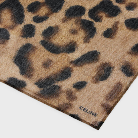 Women Etamine Cachemire Leopard Etole - Brun