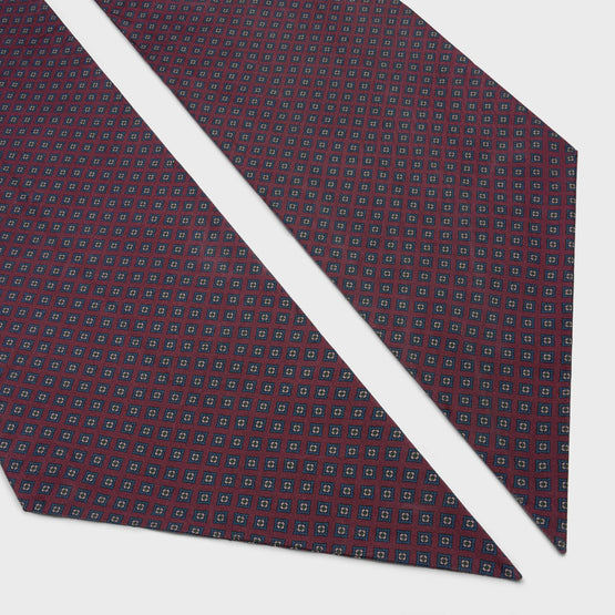 Men Soie Losanges Écharpe Twill - Bordeaux