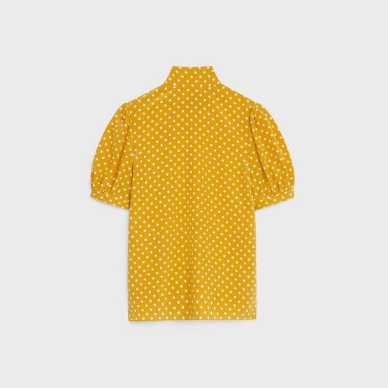 Women Lavallière Côté Pois Blouse - Tournesol/Craie