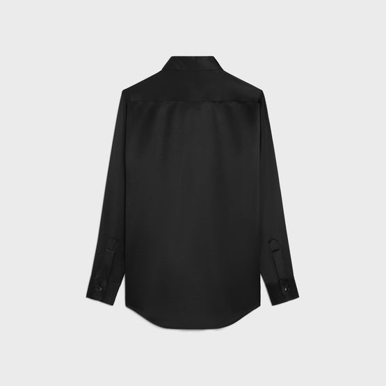 Women Romy Col Noeud Silk Satin Chemise - Black