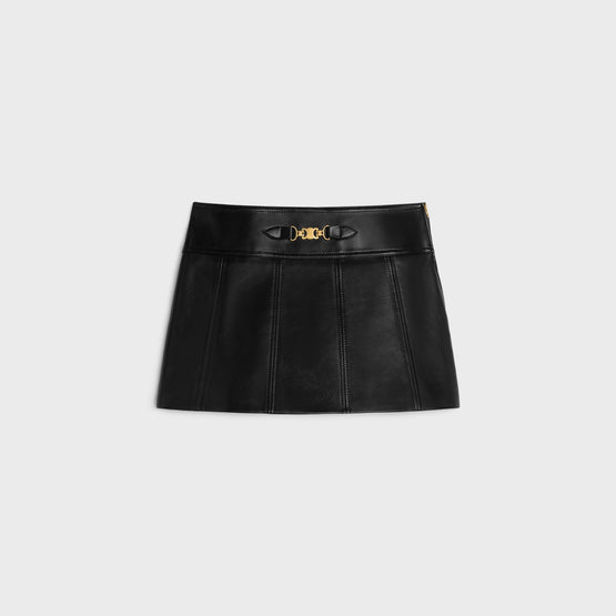 Women Triomphe Soft Lambskin Mini Jupe - Black