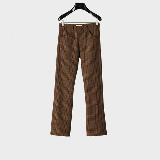 Men Jeans Dylan 4 Poches Laine Prince De Galles - Chataigne/Noir