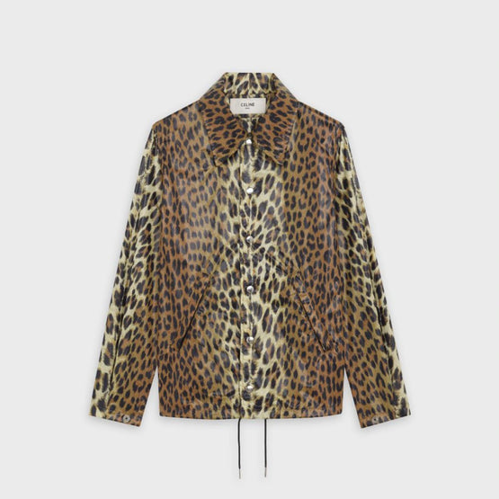 Men Veste Legere Boutonnee Nylon Leger Leopard - Leopard