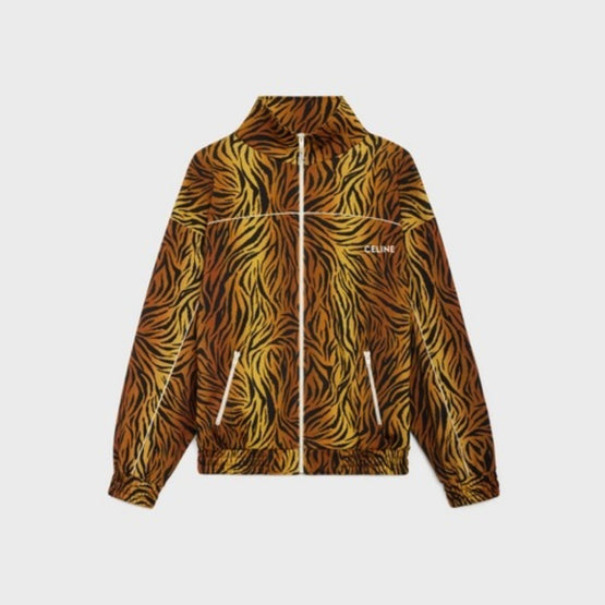 Men Celine Jersey Double Face Tigre Loose Sweat Zip Jacket - Tiger