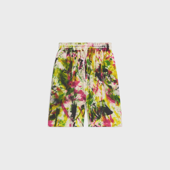 Men Celine Jersey Double Face Tie Dye Oversize Shorts - Multicolor