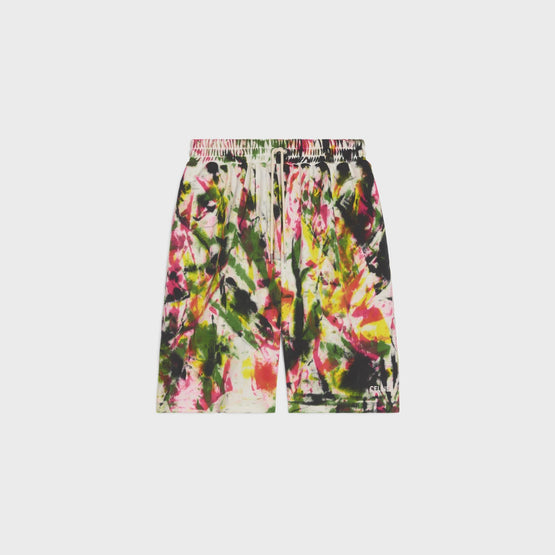 Men Celine Jersey Double Face Tie Dye Oversize Shorts - Multicolor