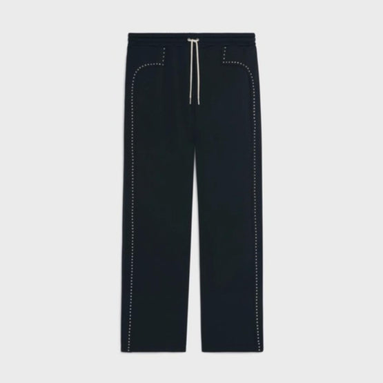 Men Droit Studs Double-Face Jersey Jogging - Black