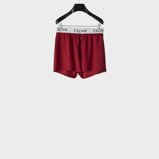 Men Celine Cady Soie Moirée Caleçon - Carmin