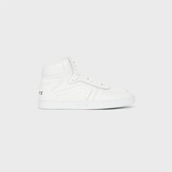 Men Calfskin Ct-01 "Z" Trainer High Sneakers - Optic White