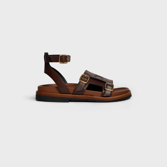 Women Triomphe 25 Calfskin Sandals - Dark Brown