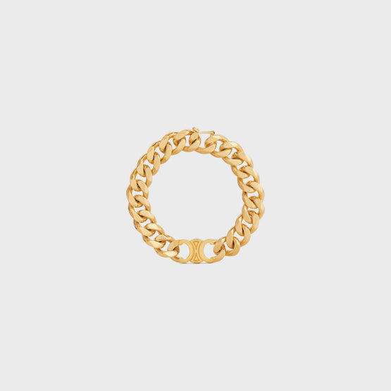 Women Brass Gourmette Bracelet - Gold