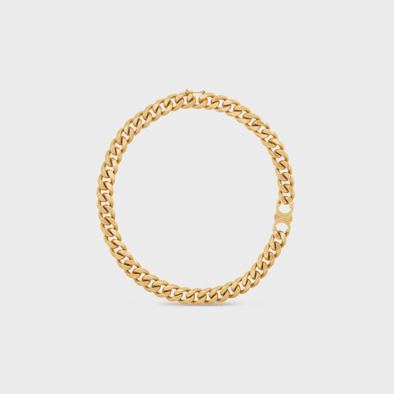 Women Brass Gourmette Necklace - Gold