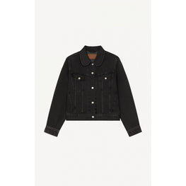 Women Trucker Denim Jacket - Black