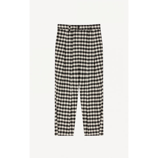 Women Cropped Pleated Pant - Black