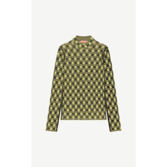 Women Jacquard Fitted Jumper - Golden Yellow