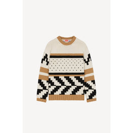 Women Jacquard Straight Jumper - Beige