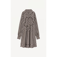 Women Plastron Flower Tunic Dress - Middle Grey