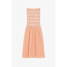 Women Bustier Smocked Dress - Medium Orange