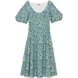 Women Midi Dress - Cyan
