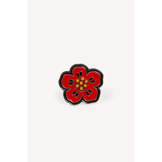 Women Boke Flower Adjustable Ring - Medium Red
