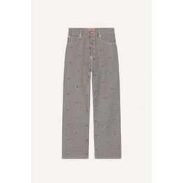 Men Rinse Striped Suisen Relaxed J - Rinse Blue Denim