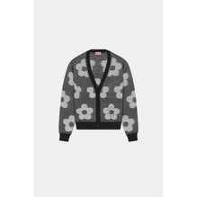 Women Flower Jacquard Cardigan - Black