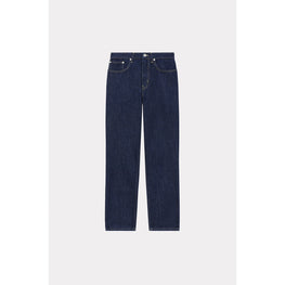 Women Blue Asagao Cropped Straight - Rinse Blue Denim