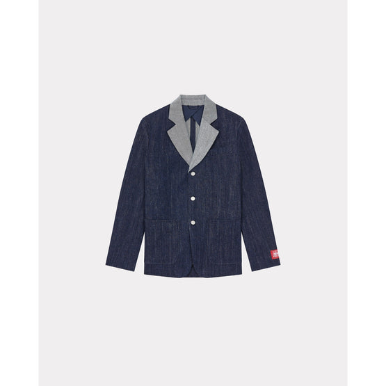 Women Levis Denim Blazer - Rinse Blue Denim