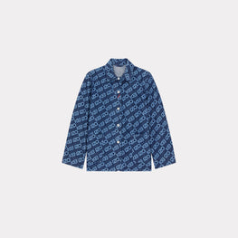 Women Monogram Blue Workwear Jacket - Rinse Blue Denim